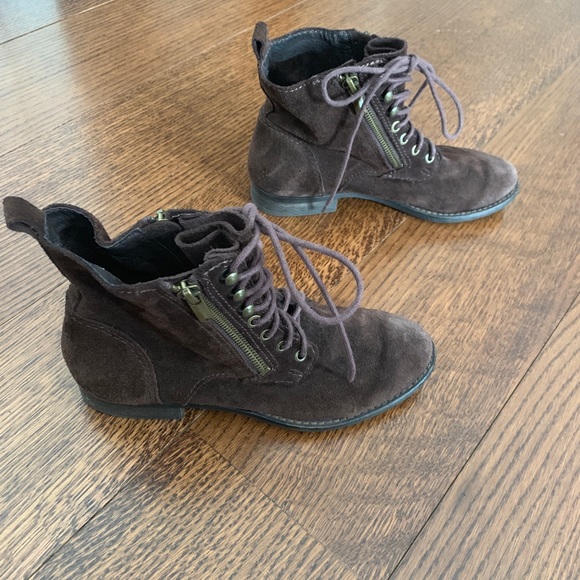 Sam Edelman Mackay Brown Suede Combat Booties - Picture 3 of 5